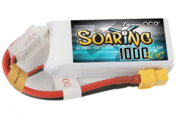 Batteri LiPo 1000mAh 11,1V 30C SOARING Gens Ace