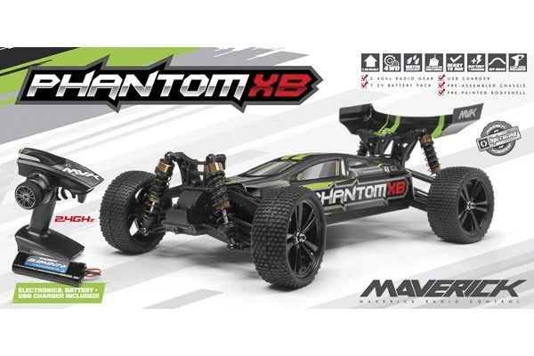 Radiostyrda bilar - 1:10 - Maverick Phantom XB 4wd - 2,4Ghz - RTR