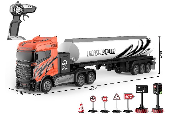 RC Radiostyrt Lastbil Tankbil m. skyltar - 2,4Ghz - 1:16 - RTR