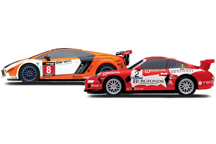 Scalextric bilbana - Porche 997 vs Lamborghini Gallardo - 1:32 - Inkl. Bilar