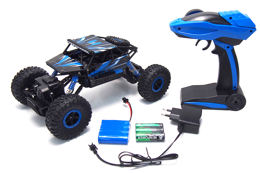 Radiostyrd crawler - 1:18 - Conqueror Rock Crawler Blue - 2,4Ghz - RTR