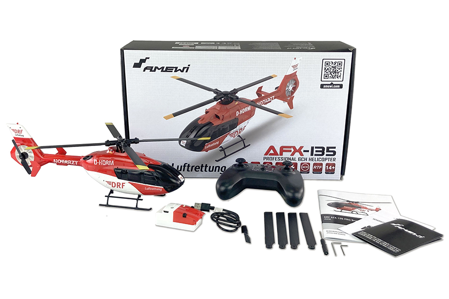 Radiostyrd helikopter - AFX-135 DRF BL PRO - 2,4Ghz - 6G - 6ch - RTF