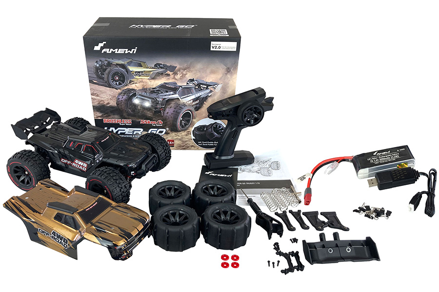 Radiostyrd bil - 1:14 - Hyper GO Truggy brushless 4wd - 2,4Ghz - RTR