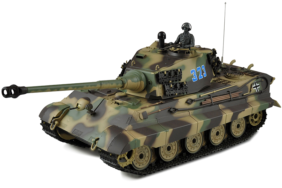 Radiostyrd stridsvagn - 1:16 - Kungstiger m. Henschel torn Met. upg. - 2,4Ghz - BB+IR - RTR