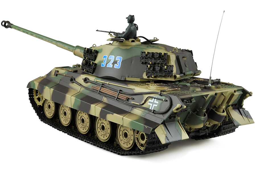 Radiostyrd stridsvagn - 1:16 - Kungstiger m. Henschel torn Met. upg. - 2,4Ghz - BB+IR - RTR