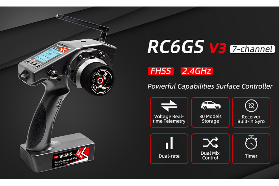 Sändarpaket - RadioLink RC6GS V3 Gyro 6Ch 2,4Ghz Digital Telemetry