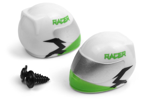 RC Radiostyrt Driver Helmet (Green/2pcs)