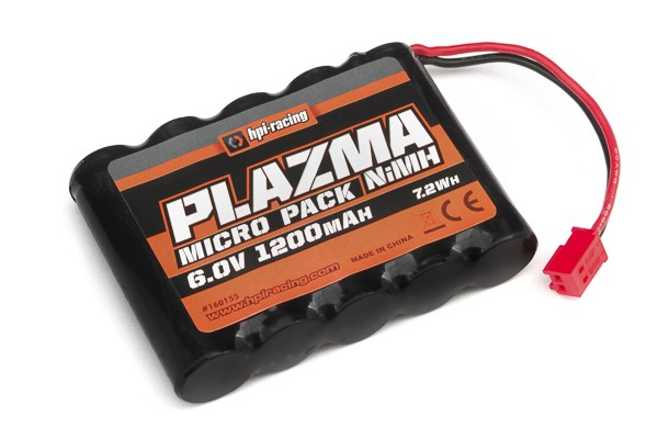 RC Radiostyrt Plazma 6.0V 1200mAh NiMh Micro Battery Pack