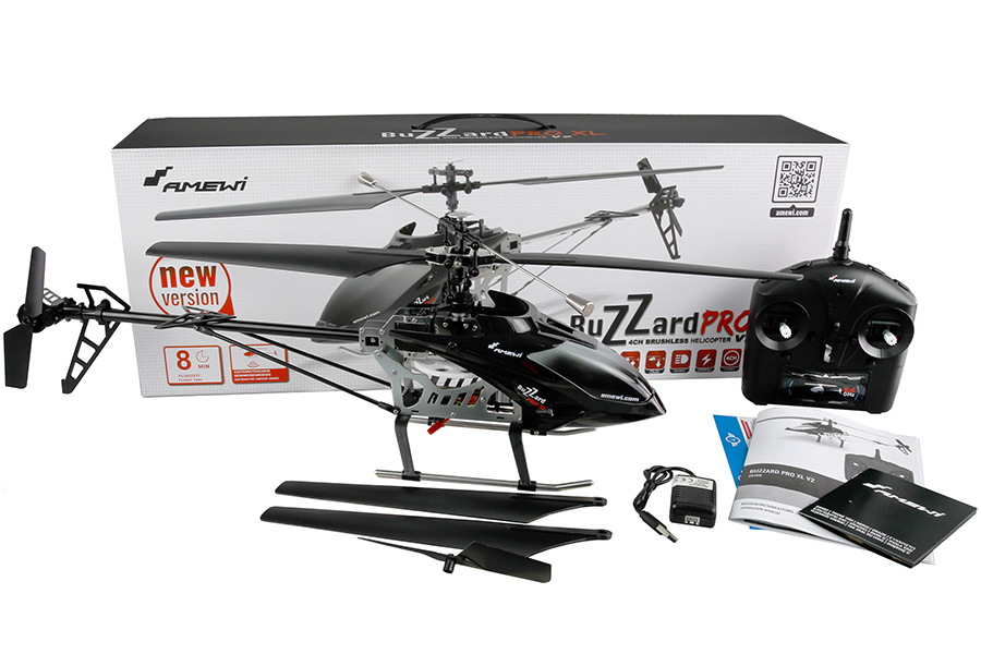 Radiostyrd helikopter - Buzzard Pro XL V2 BL - 2,4Ghz Gyro - 4ch - RTF