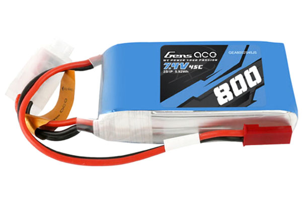 Bild p� Batteri 800mAh 7.4V 45C Gens Ace 2S LiPo