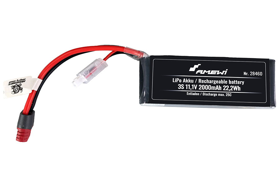 RC Radiostyrt LiPo Batteri 3S 11,1V 2000mAh 25C T-Kontakt