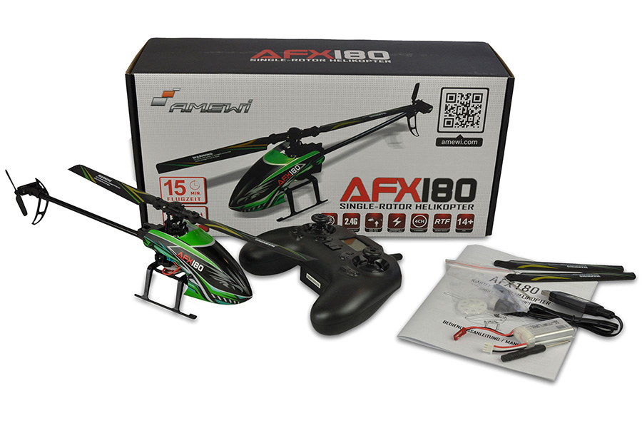 Radiostyrd helikopter - AFX180 - 2,4Ghz - 6G - 4ch - RTF