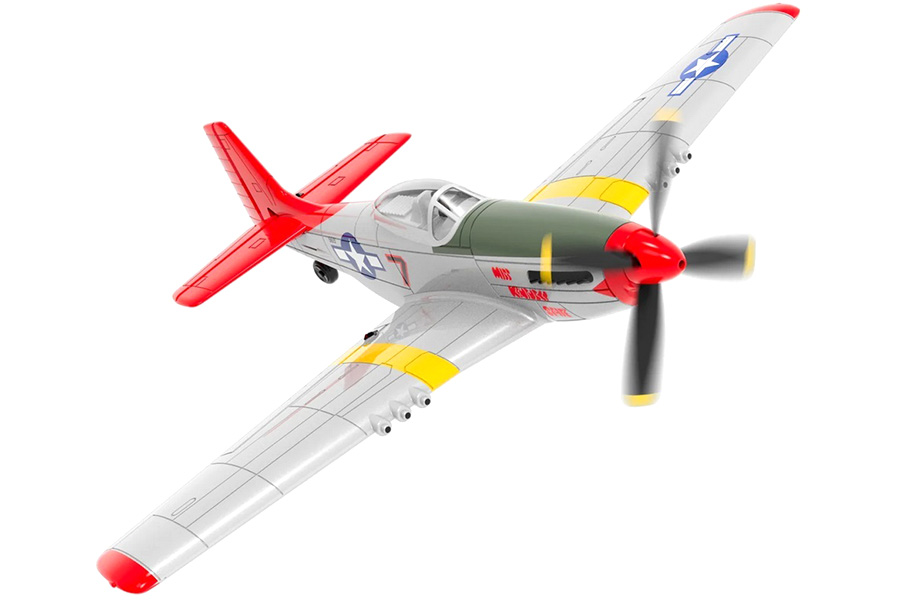 Radiostyrt flygplan - Mini P51D Mustang V2 BL Röd - 4 kanals - 2,4Ghz - SRTF