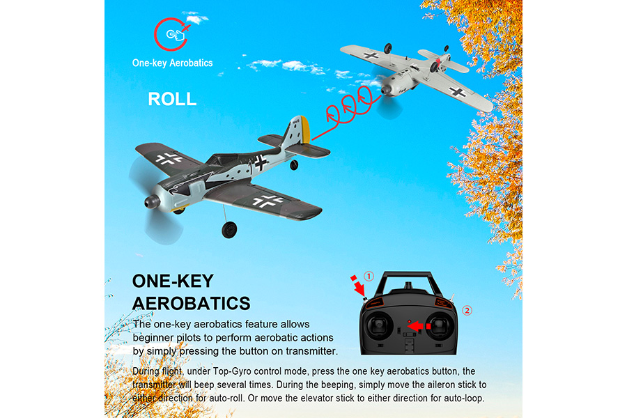 Radiostyrt flygplan - Mini FW190 BL TopRC - 4 kanals - 2,4Ghz - SRTF