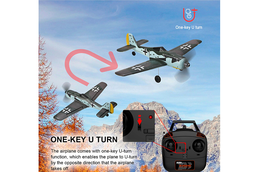 Radiostyrt flygplan - Mini FW190 BL TopRC - 4 kanals - 2,4Ghz - SRTF