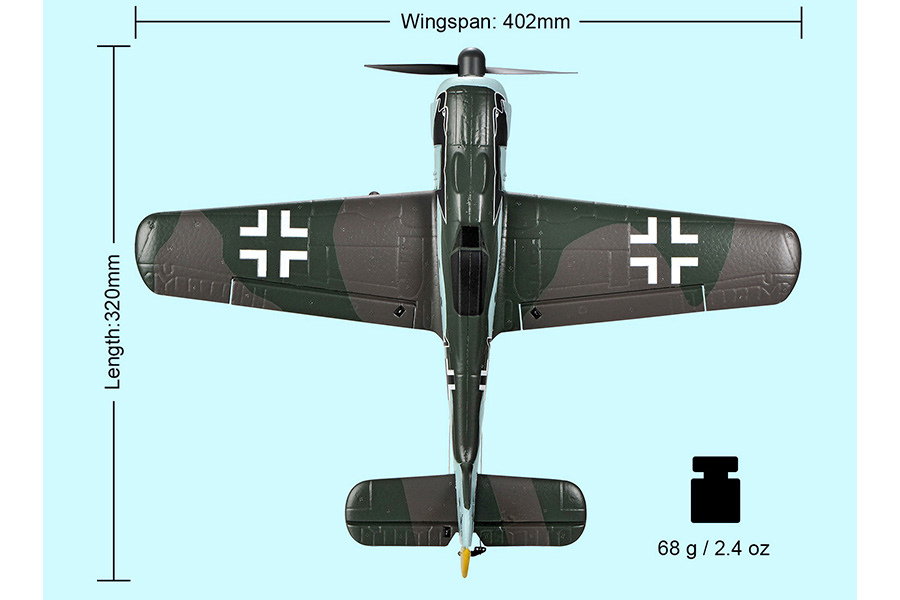Radiostyrt flygplan - Mini FW190 BL TopRC - 4 kanals - 2,4Ghz - SRTF