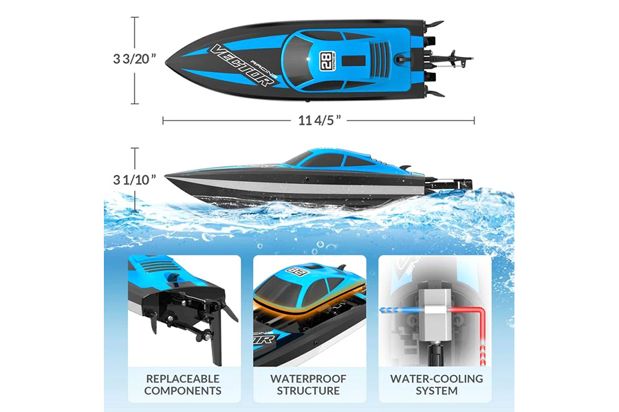 Radiostyrd båt - Vector Lumen - Blue - 2,4Ghz - RTR