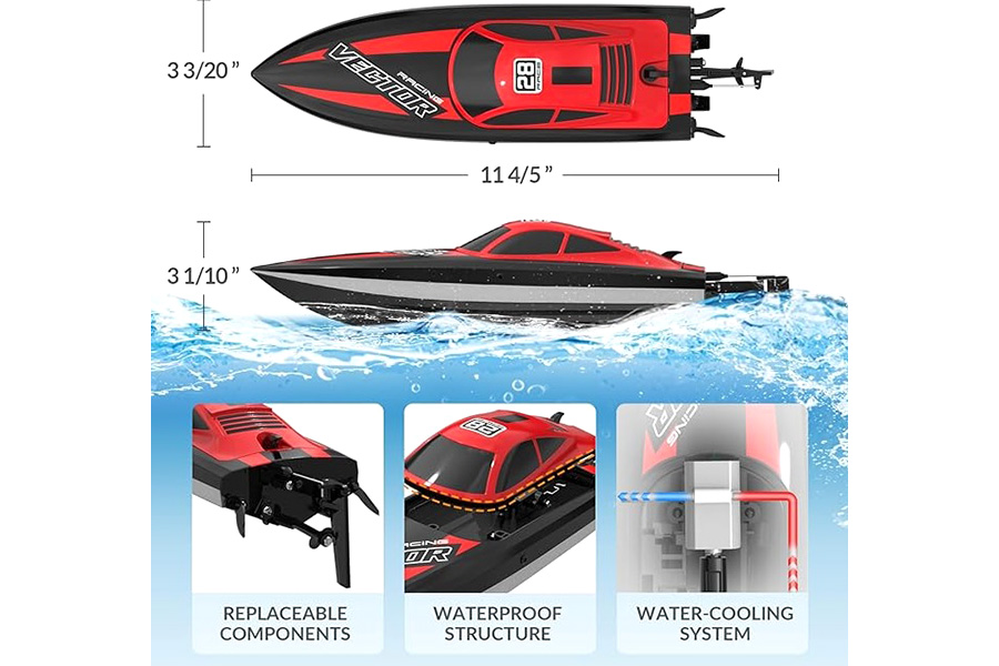 Radiostyrd båt - Vector Lumen - Red - 2,4Ghz - RTR