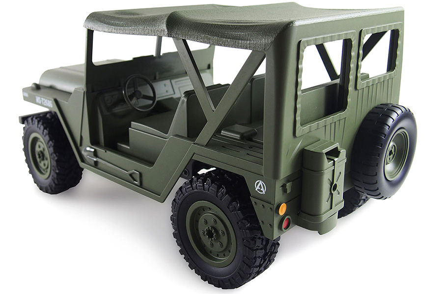 Radiostyrd bil - Amerikansk militär jeep 4WD 1:14 - 2,4ghz - RTR