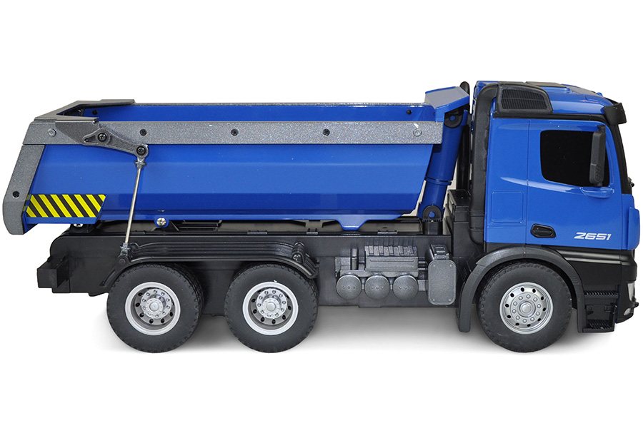 Radiostyrd lastbil - Mercedes-Benz Arocs Kipper - Blå - 1:14 - 2,4GHz - RTR