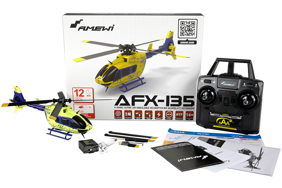 RC helikopter - AFX-135 Alpine Air Ambulance - 2,4Ghz - 6G - 4ch - RTF