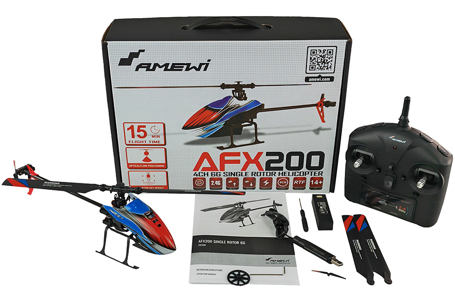 Radiostyrd helikopter - AFX200 - 2,4Ghz - 6G - 4ch - RTF