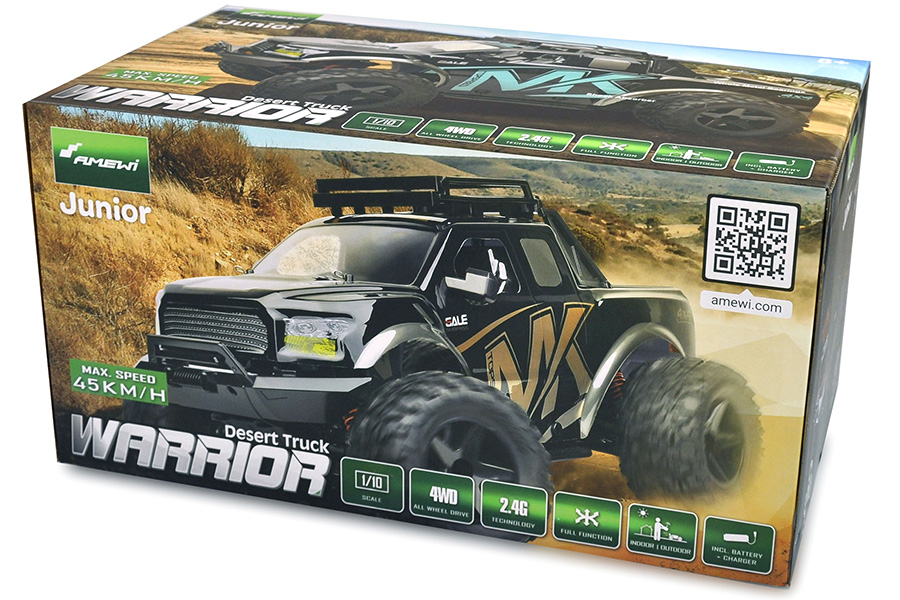 Radiostyrda bilar - 1:10 - Warrior Monster Truck 4wd - 2,4Ghz - Svart/Blå - RTR