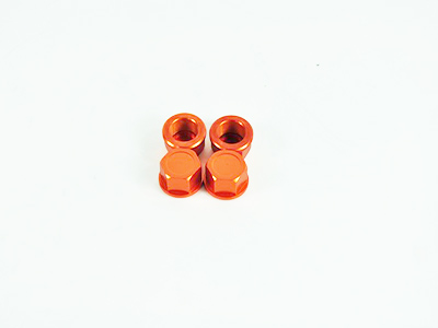 RC Radiostyrt 050031 Hjulmutter stängd aluminium orange 4 st