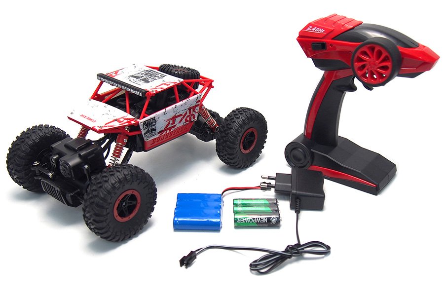 Radiostyrd crawler - 1:18 - Conqueror Rock Crawler Red - 2,4Ghz - RTR