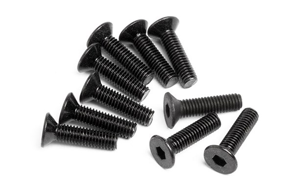 RC Radiostyrt Flat Head Screw M3X12Mm (Hex Socket/10Pcs)