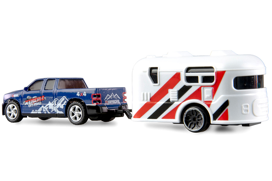 Thumbnail 654 för Radiostyrd bil - 1:64 - RC Pickup Die Cast med släp - Blå - RTR