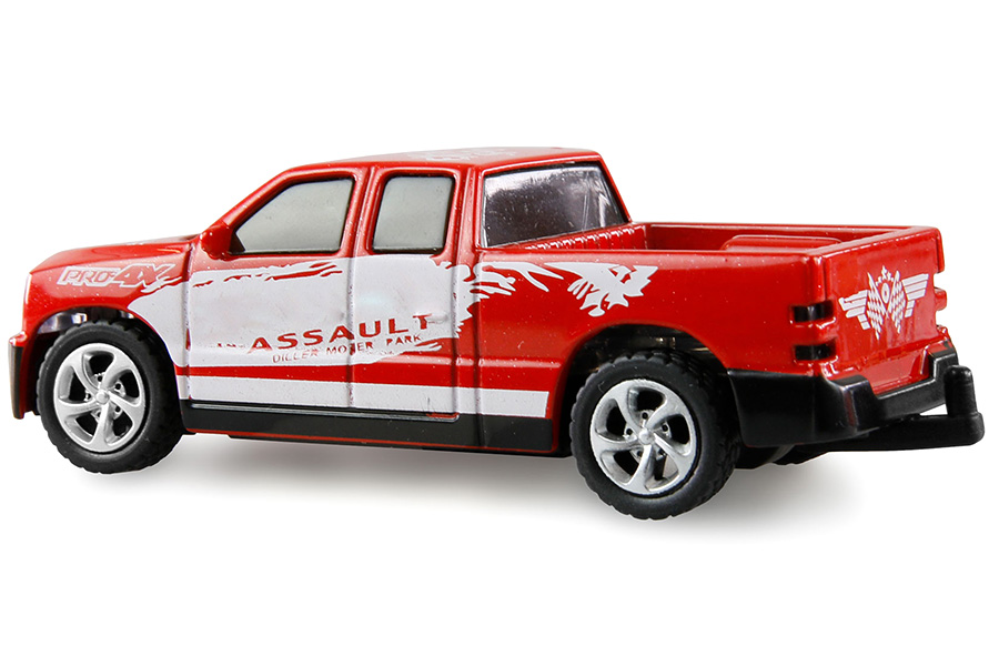 Radiostyrd bil - 1:64 - RC Pickup Die Cast med släp - Röd - RTR
