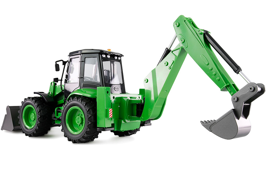 Thumbnail 654 för Radiostyrd Traktor - 1:14 Traktorgrävare med frontlastare - RTR