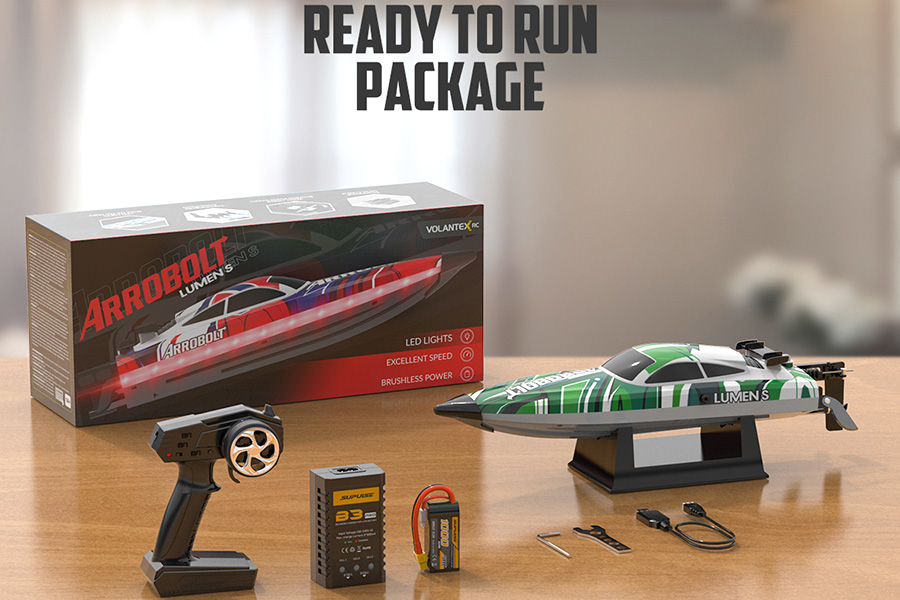 Radiostyrd båt - Arrobolt Lumen S - Green - RTR