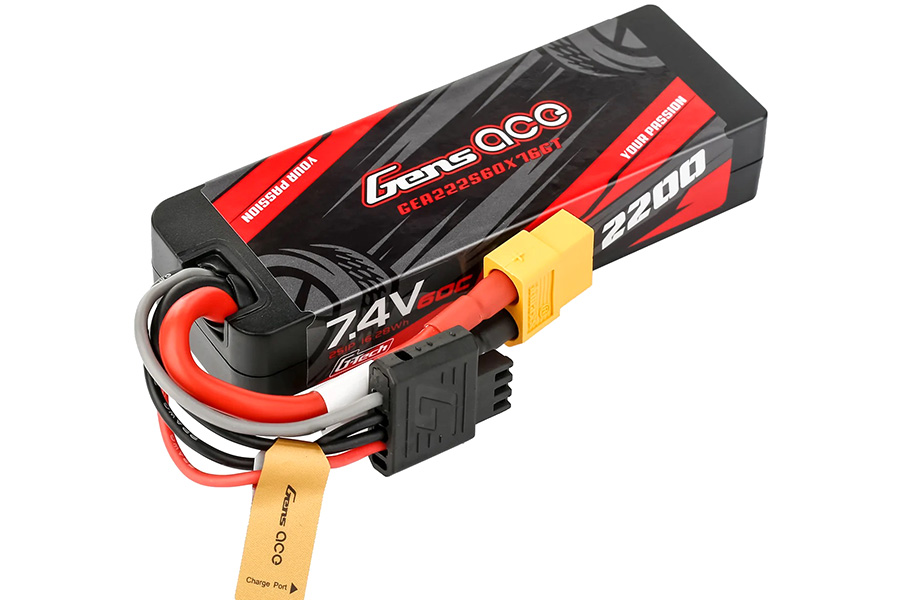 Thumbnail 654 för Batteri - 7,4V 2200mAh Hard Case GRP-76 60C Gens Ace - XT60