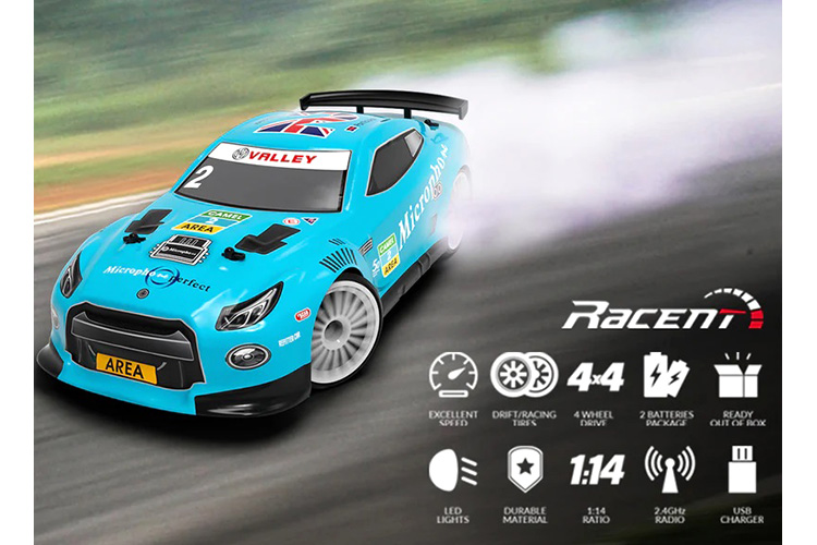 Radiostyrd bil - Drift Car 609B2 Light Blue - 1:14 - RTR