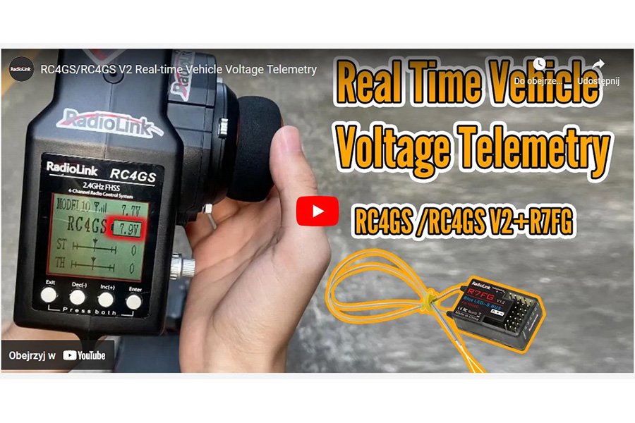 Thumbnail 654 för Sändarpaket - 5CH 2,4Ghz - RadioLink RC4GS V3 Gyro Digital