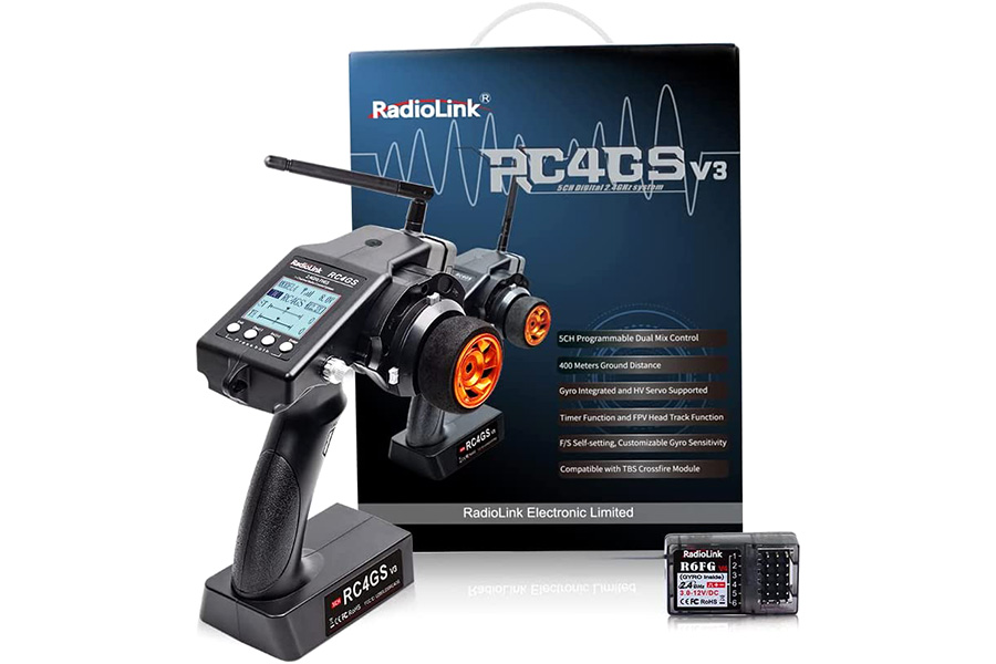 Thumbnail 654 för Sändarpaket - 5CH 2,4Ghz - RadioLink RC4GS V3 Gyro Digital