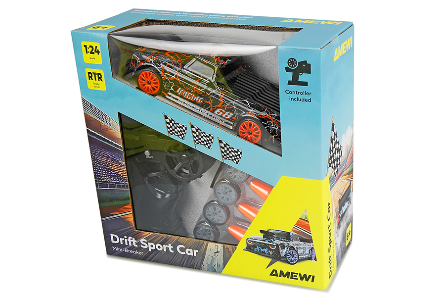 Thumbnail 654 fr Radiostyrd bil - Drift Car Mini-Breaker 4WD - orange - 1:24 - RTR