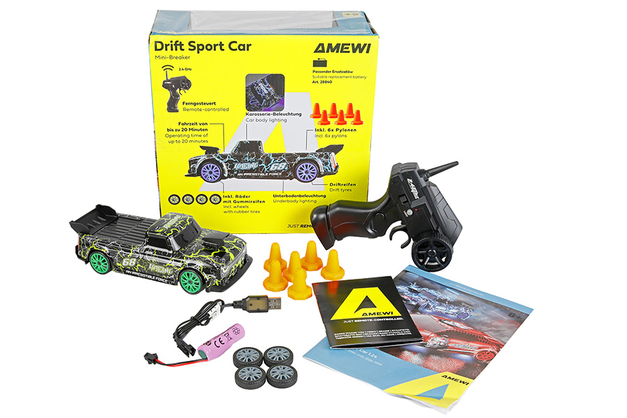 Thumbnail 654 fr Radiostyrd bil - Drift Car Mini-Breaker 4WD - Green - 1:24 - RTR