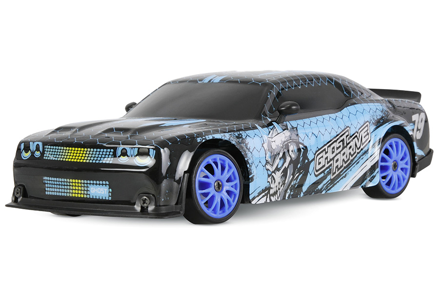 Radiostyrd bil - Drift Car Muscle Car 4WD - Blue - 1:24 - RTR