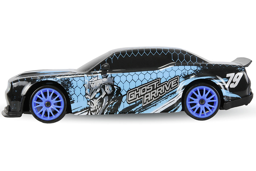 Thumbnail 654 fr Radiostyrd bil - Drift Car Muscle Car 4WD - Blue - 1:24 - RTR