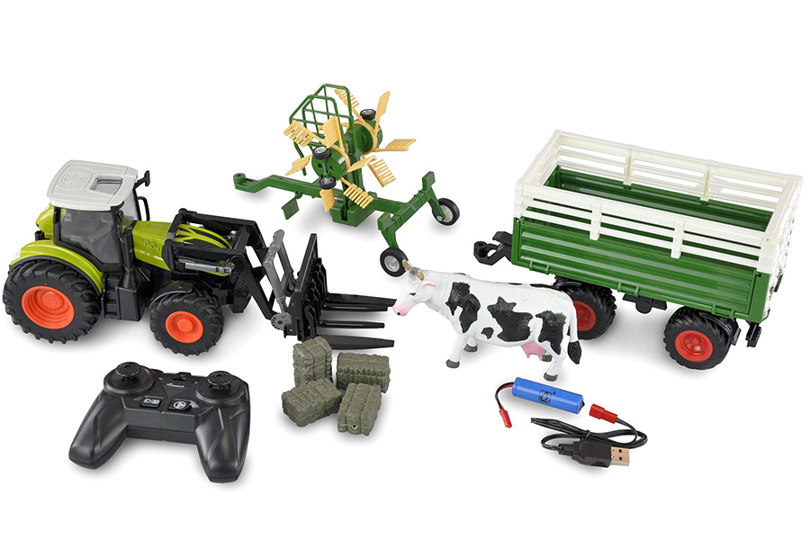 Radiostyrd Traktor - 1:24 Traktor med slp XL paket - RTR