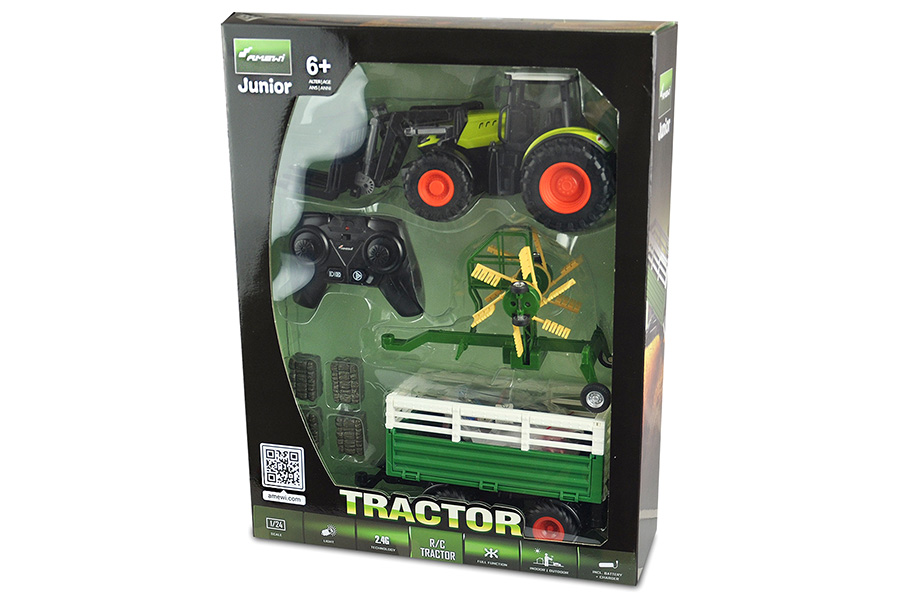 Thumbnail 654 fr Radiostyrd Traktor - 1:24 Traktor med släp XL paket - RTR