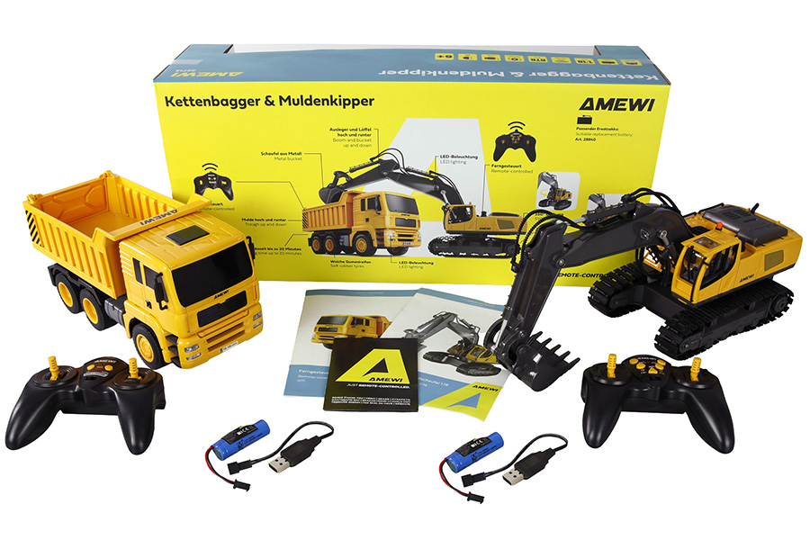 Thumbnail 654 fr Radiostyrd Grävmaskin och Dumper - 1:18 - RTR