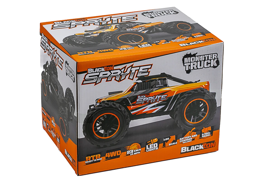 Thumbnail 655 fr Radiostyrd bil - Spryte MT 4WD Orange - 1:20 - 2,4Ghz - RTR