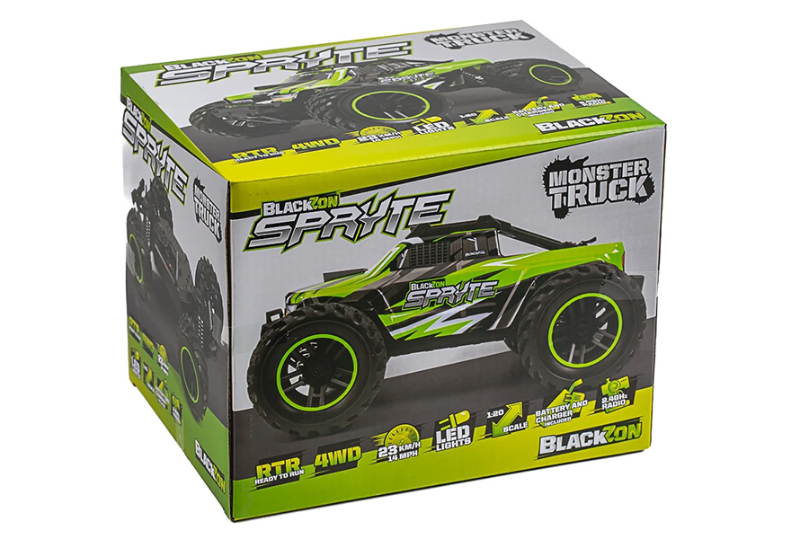 Thumbnail 655 fr Radiostyrd bil - Spryte MT 4WD Green - 1:20 - 2,4Ghz - RTR