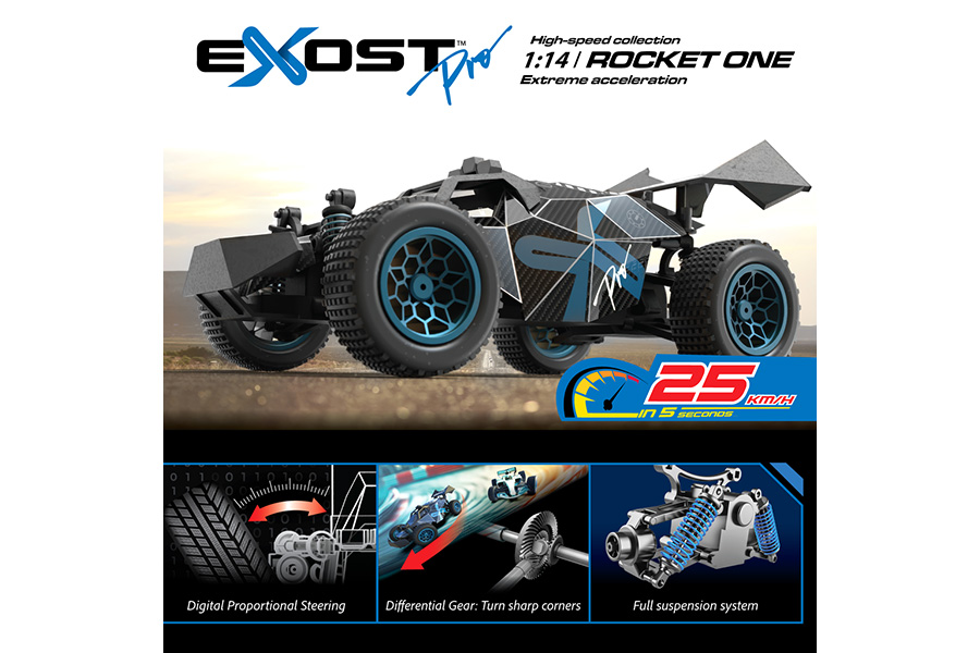 Thumbnail 655 fr Radiostyrd bil - Exost Pro Rocket One - 1:14 - 2,4Ghz - RTR