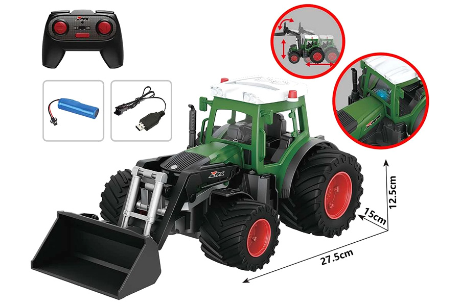 Thumbnail 655 fr Radiostyrd Traktor - 1:24 Traktor med frontlastare - RTR