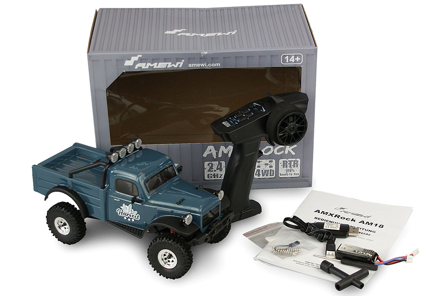 Thumbnail 655 fr Radiostyrda bilar - 1:18 - AMXRock AM18 Harvest Crawler Blå - 4WD - 2,4Ghz - RTR